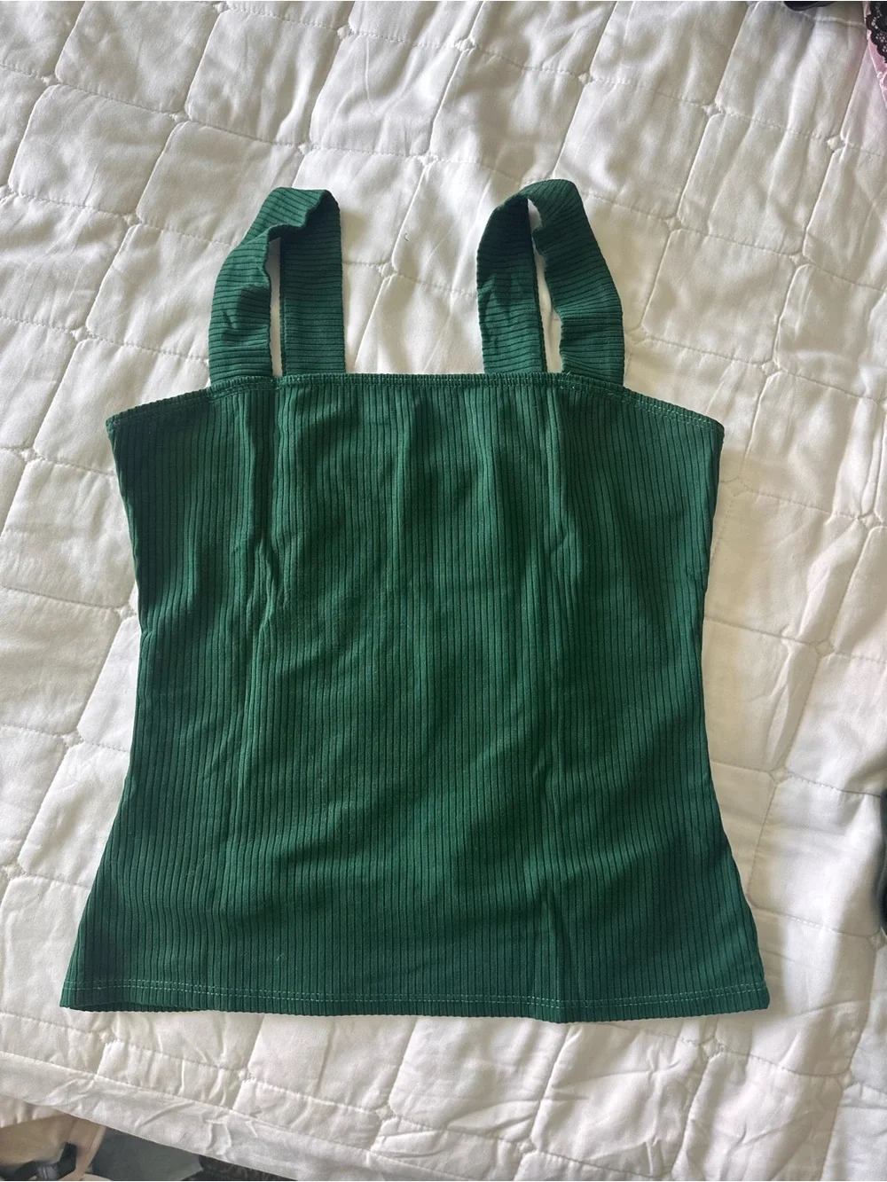 Reformation Emerald Ribbed Square-Neck Tank - Picture 1 of 4